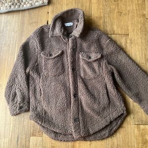Mod Boutique Sherpa in Size Medium. Chocolate Brown.